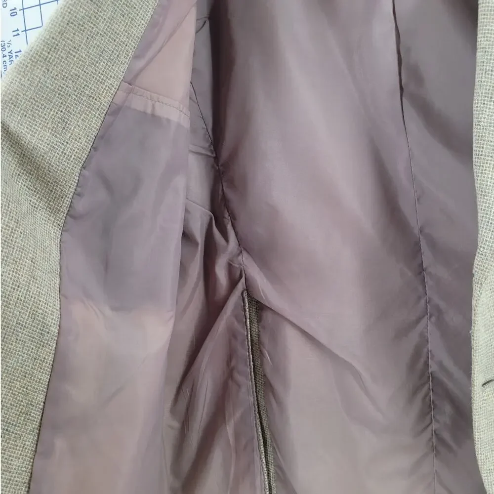 Beige Tweed Linen Blend Men’s Blazer Barrage Classic Double Vent Tailoring‎